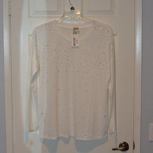 White Sparkle Sweater Size Large